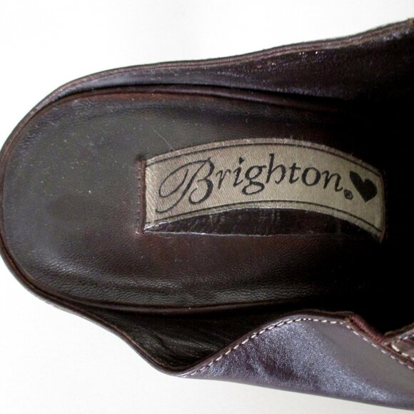 Brighton "Tiana" Womens Brown Croco Leather Slide w/2.5" Heel - Size 8.5M - Picture 8 of 11